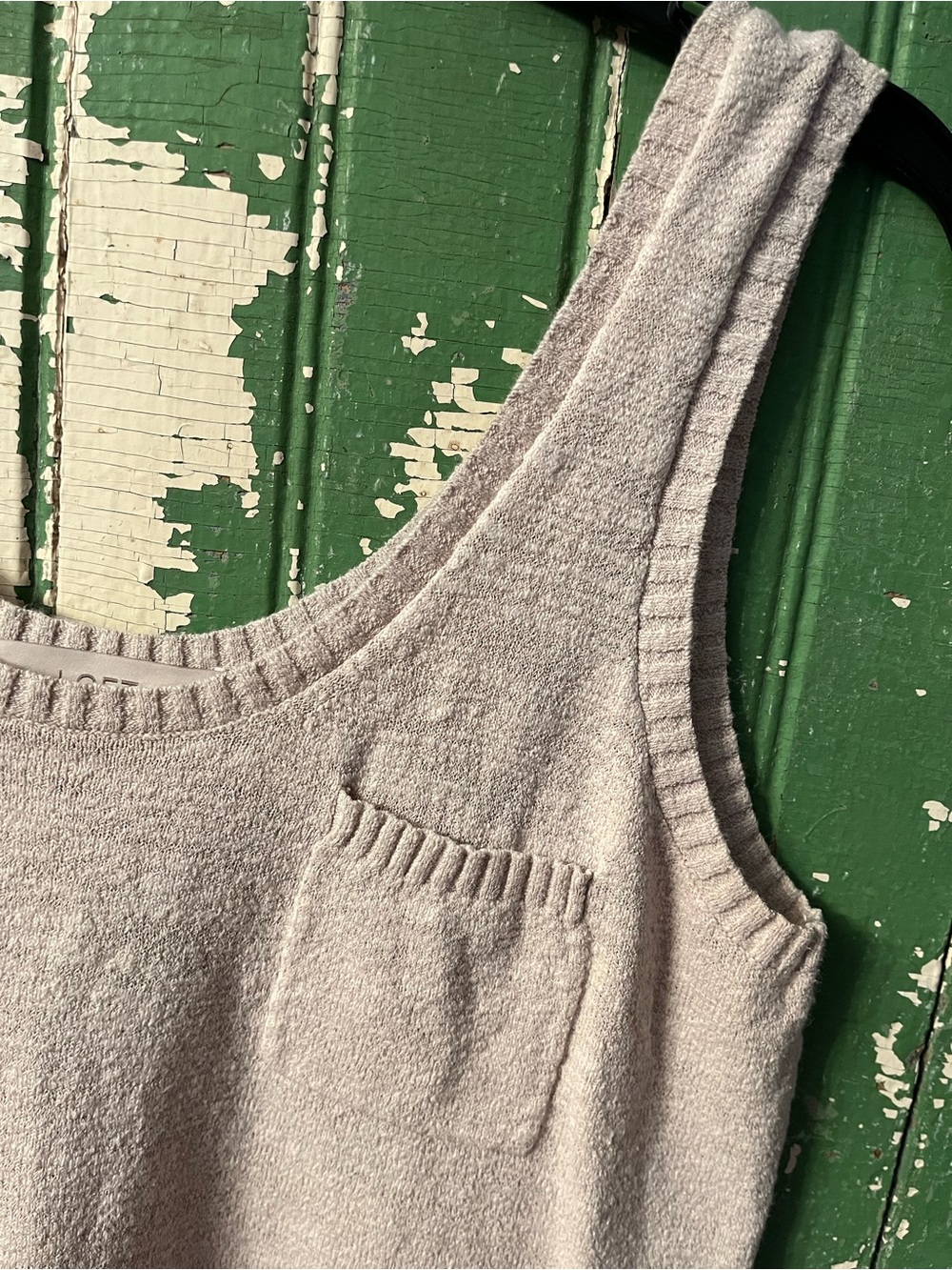 Loft Tank Top Cozy Textured in Light Beige Size Small